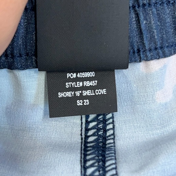 Roark Swim Shorts Mens S Navy Graphic Print Shorey 16" Shell Cove Drawstring 6" - Picture 7 of 9